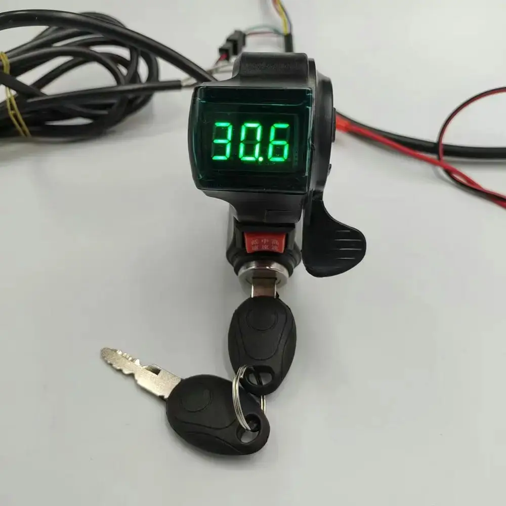 Universal 12V -84V LED Electric Bicycle Scooter Tricycle Vehicle Handle Finger Thumb Throttle