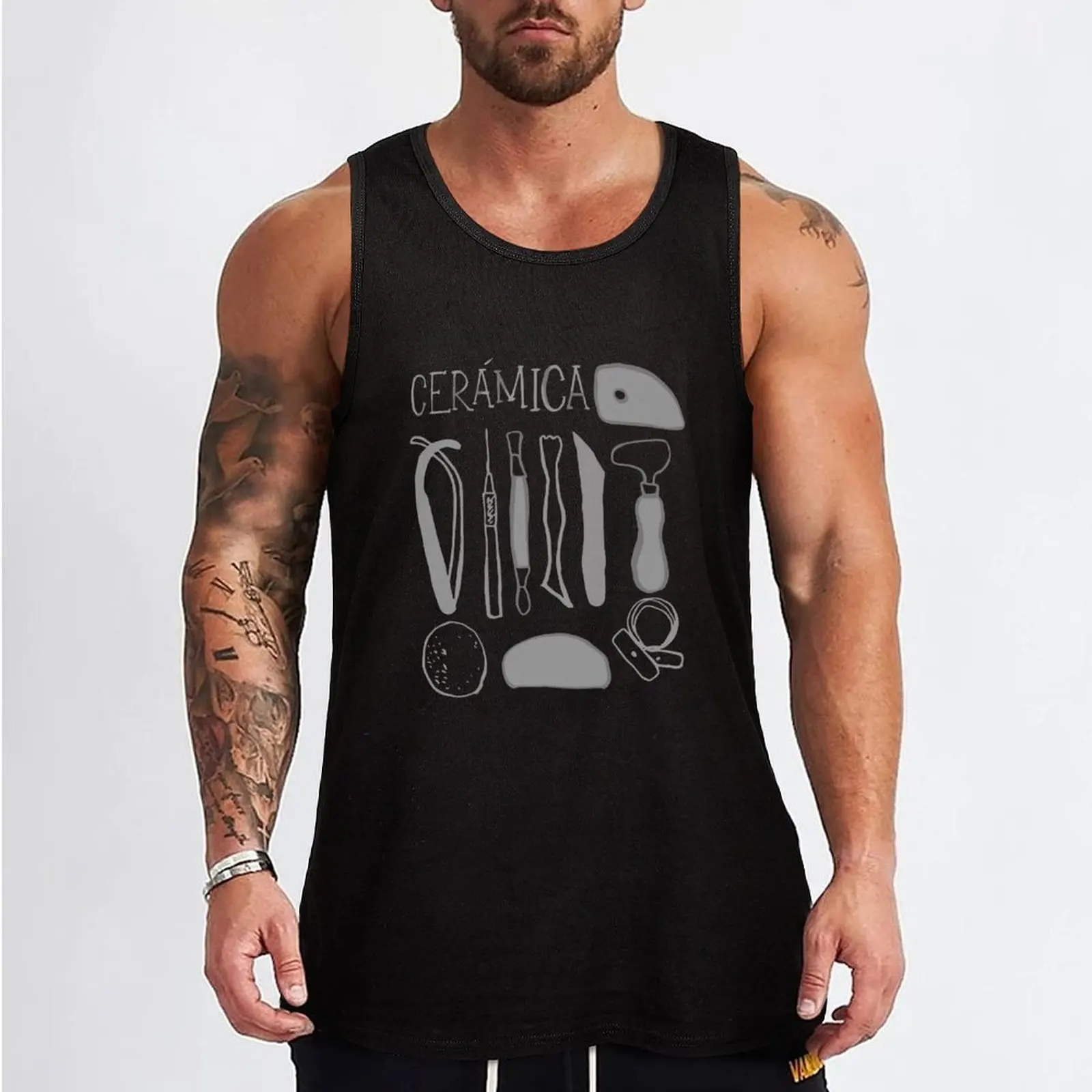 Ceramic Pottery Tools in Spanish T shirts Tank Top Man gym clothes summer clothes man sexy?costume gym training accessories