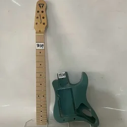 YB309YN309 Brand Items Travel &MiNI Electric Guitar Set Neck with Body Unfinished Blue Color Right Hand DIY Replacement