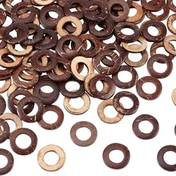 10Pcs Natural Coconut Shell Round Button Rings Pendant Connectors DIY Bracelet Necklace Jewelry Craft Making Finding Accessories