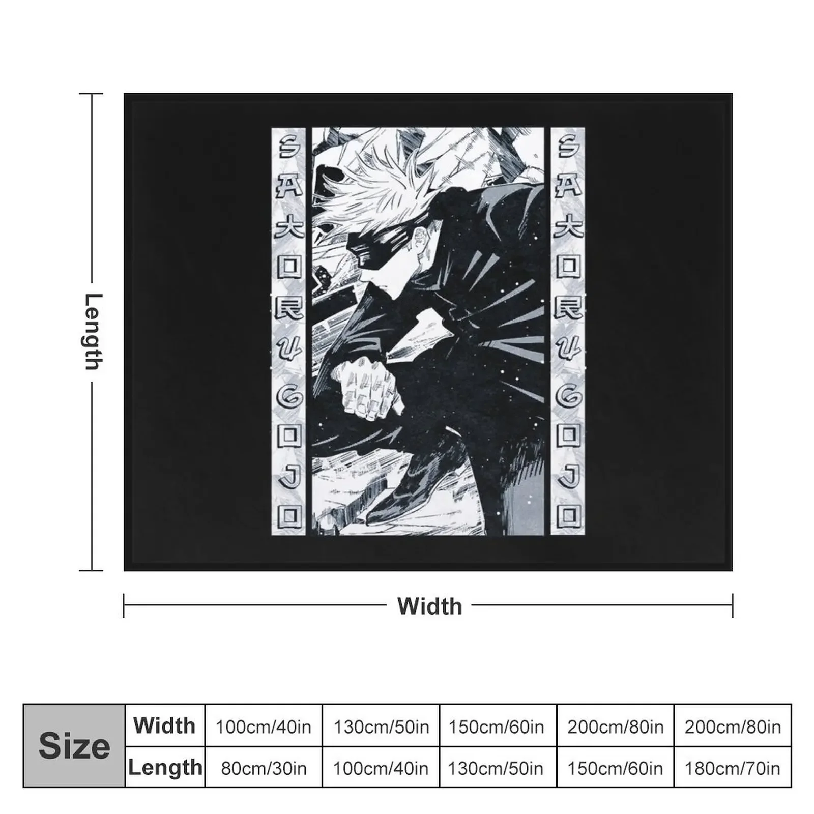 Satoru Gojo Manga Panel Artwork Throw Blanket Sleeping Bag sofa bed Large Blankets