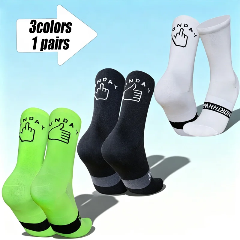 1 Pair Funny embroidery Thumbs Up point Praise Socks Soft Breathable Casual Daily Mid Calf Socks For Men Women Daily Wear