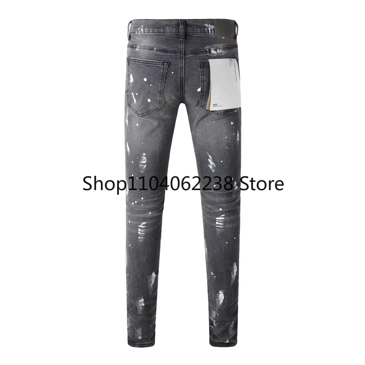 New Purples jeans Men with High street distressed dual tone wash Repair brands Low Rise Skinny Denim pants