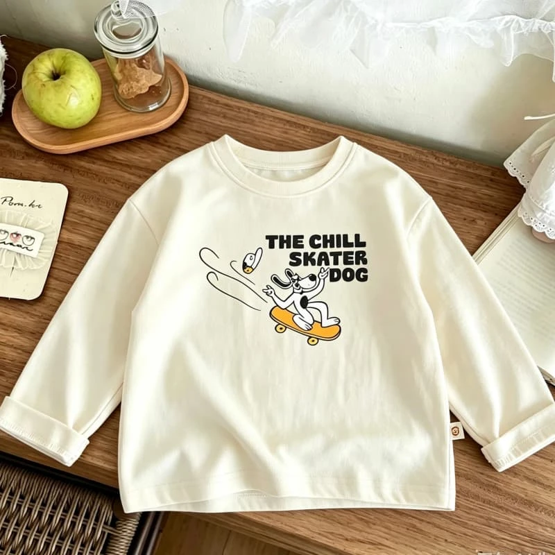 Boys Trendy T Shirt Double-side Print Tees Pure Cotton Clothing Unisex Clothes Simple All-match Tops Unisex Wear Basic Shirt
