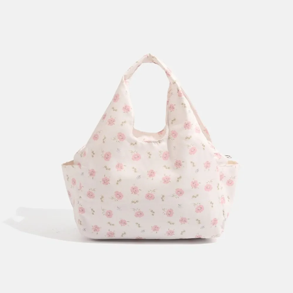 Bolso de mano de lona con estampado Floral, bolsa de mano de gran capacidad, bolso de ocio con patrón Floral dulce, nuevo