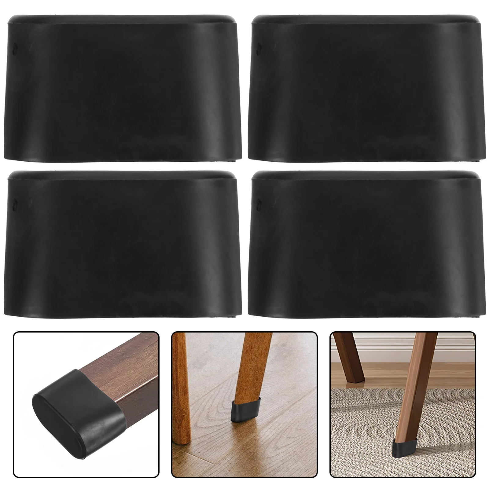 

20Pcs Oval Chair Leg Protectors Plastic Furniture Feet Covers for Floor Scratch Prevention Anti-Slip Pads Non Slip Chair Pads
