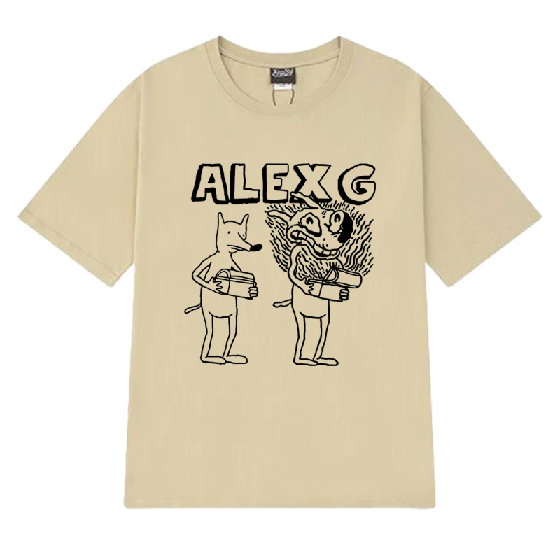 Hot Singer Alex G Print harajuku T shirts 2025 Men Women vintage Oversized short sleeve T-shirt Summer Unisex 100% Cotton Tops