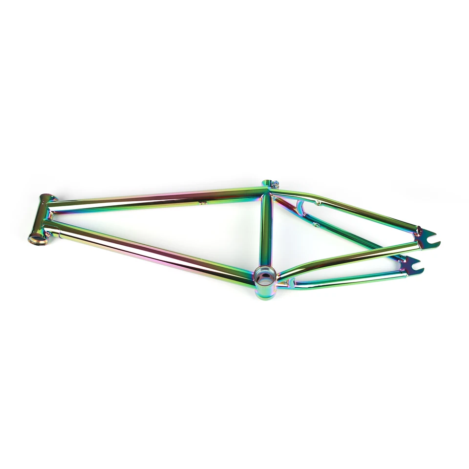 ヨークフェロー4130 クロモリBMXフレーム Black Silver Oil Slick BMX Frame 4130 Chromoly Steel