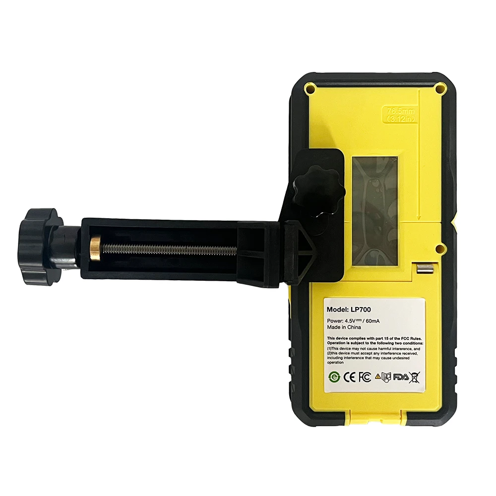 Heipoe LP700G Receptor de dígitos de geoplano de nivel láser giratorio/Detector de dígitos de nivel láser verde giratorio para exteriores con abrazadera