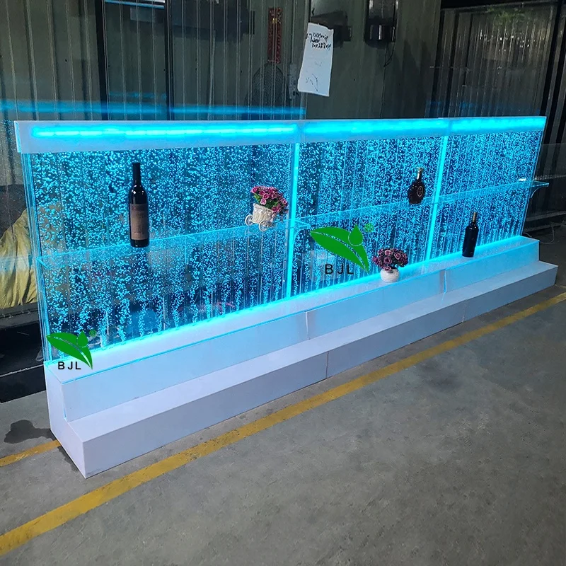 

2025customized.restaurant home bar furniture LED bubble wall wine bar cabinet