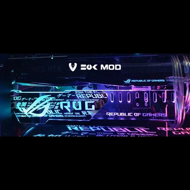 Customized Aluminum Alloy CPU Bracket RGB Light Image Text DIY ROG For ASUS AURA Sync Variable Color Light Water Cooler