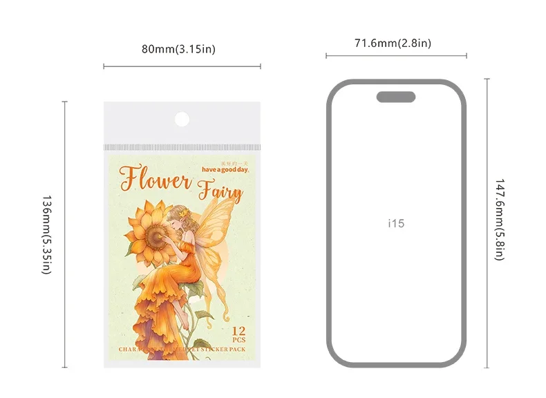 JIANWU Vintage Flower Elf Character Landscape Material Collage Scrapbooking PET Sticker Creative DIY Journal Stationery