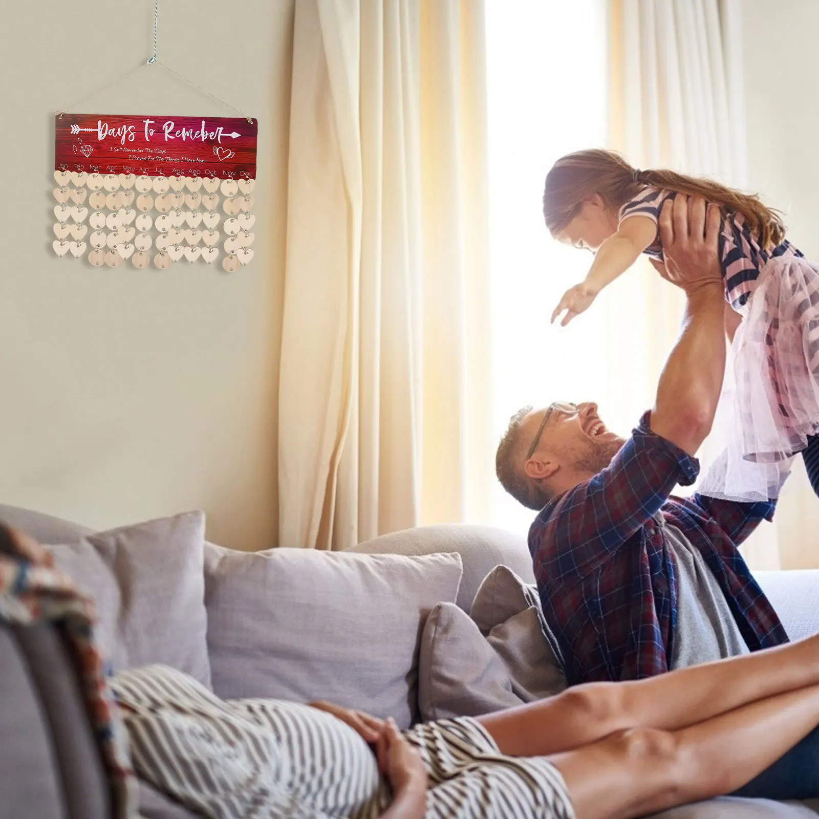 

Wall Calendar Decoration for Home Anniversary Birthday Board DIY Wooden Handmade