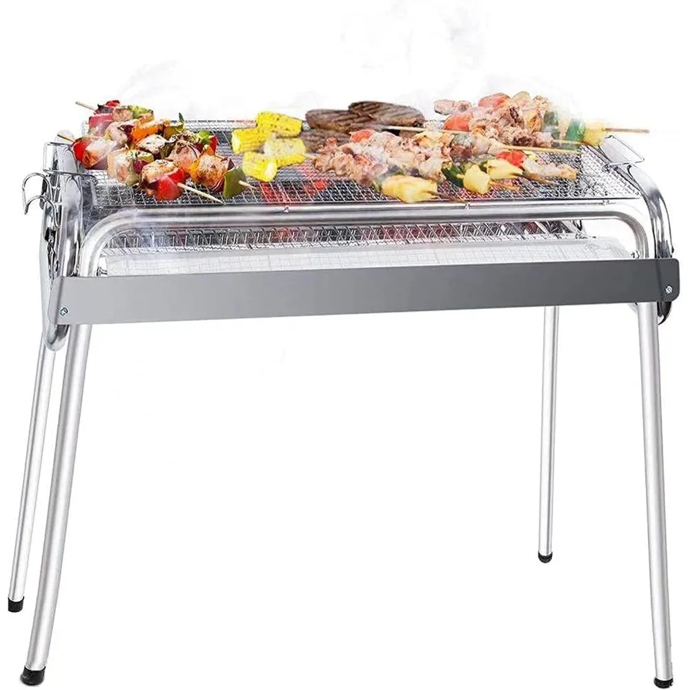 

Charcoal Grill, Barbecue Charcoal Grill, Outdoor Stainless Steel Smoker BBQ grill for Outdoor Cooking Camping Picnics Beach 336