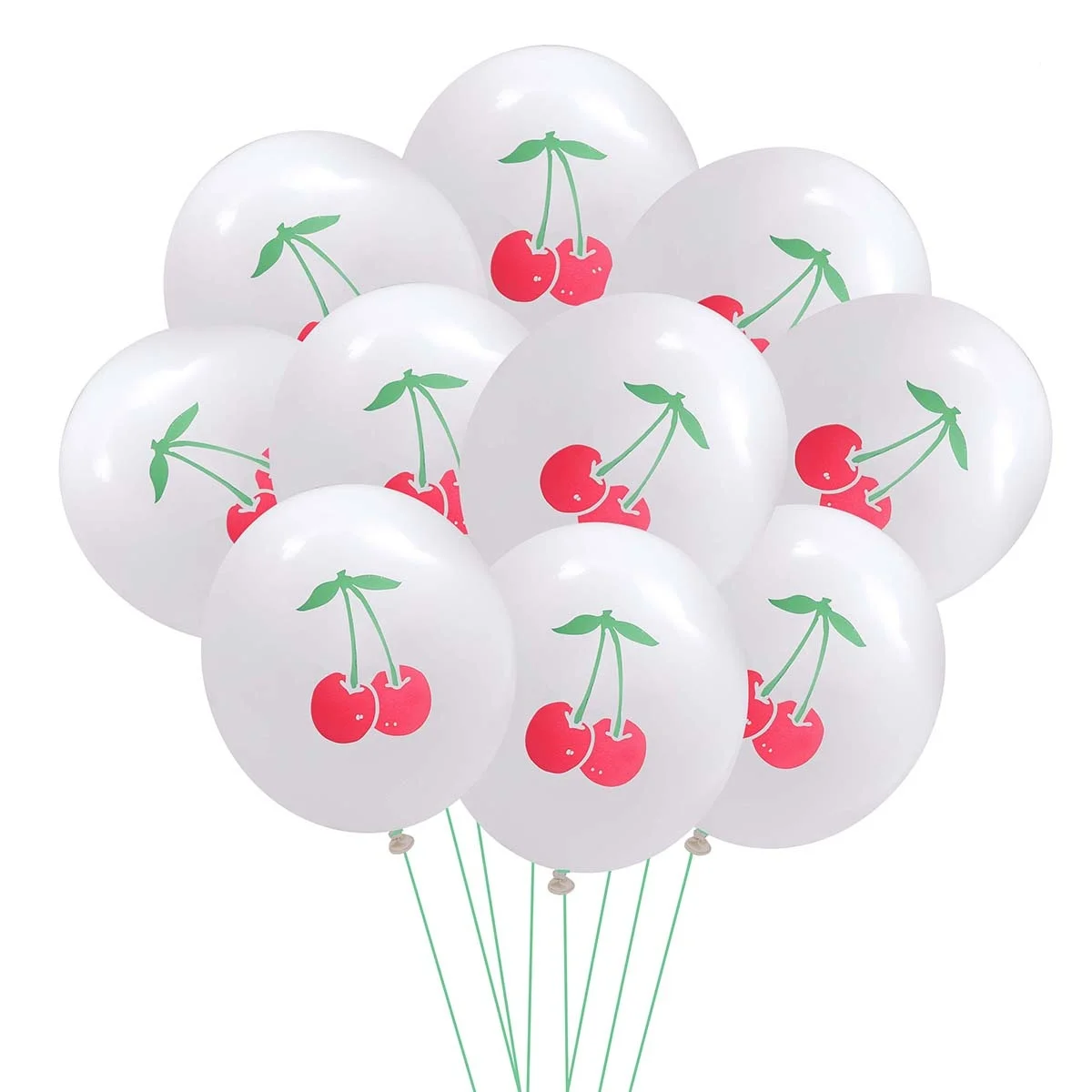 

10 Pcs Decorative Balloons Happy Birthday Decoration Suite for Party Girls Cherry Decorations Baby