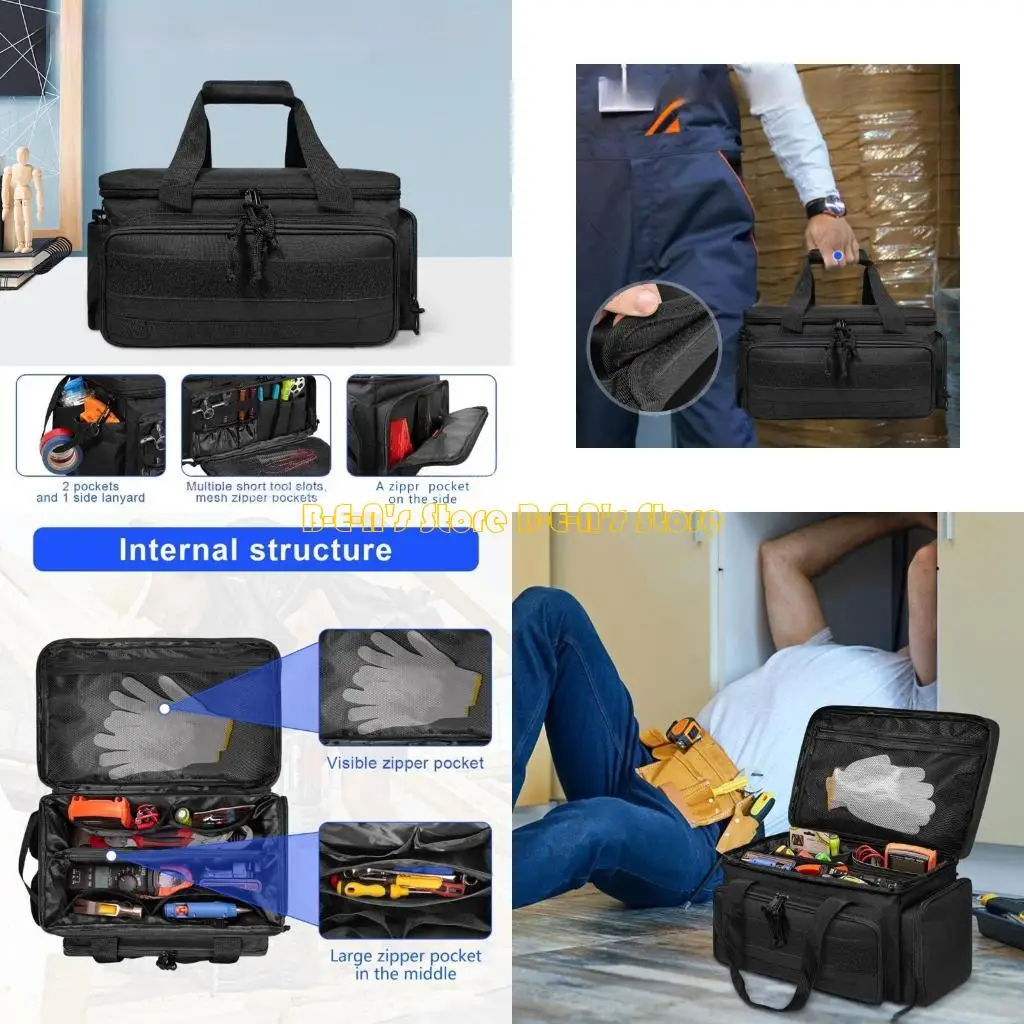 

Y1AD Сумка для инструментов Многофункциональный органайзер для работы для электриков, мастеров по ремонту инструментов,