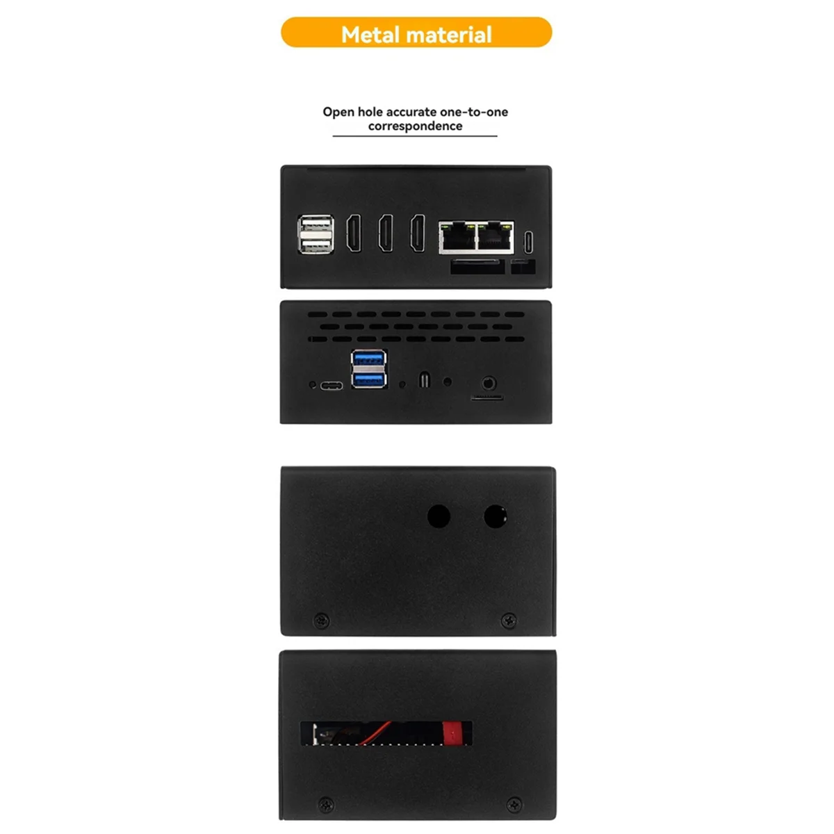 

LAA-Aluminum Alloy Case for 5 Plus Metal Case with Cooling Fan Aluminum Heatsink Metal Shell for 5 Plus