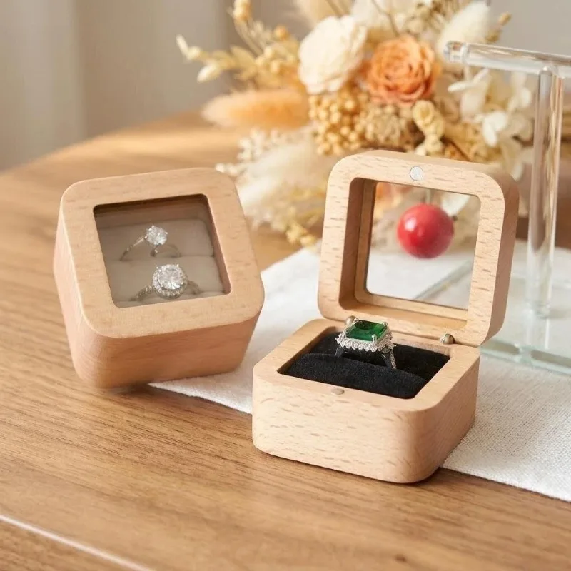 10pcs-solid-wood-engagement-ring-display-box-transparent-cover-portable-jewelry-storagebox-flip-cover-wedding-ring-storage-box