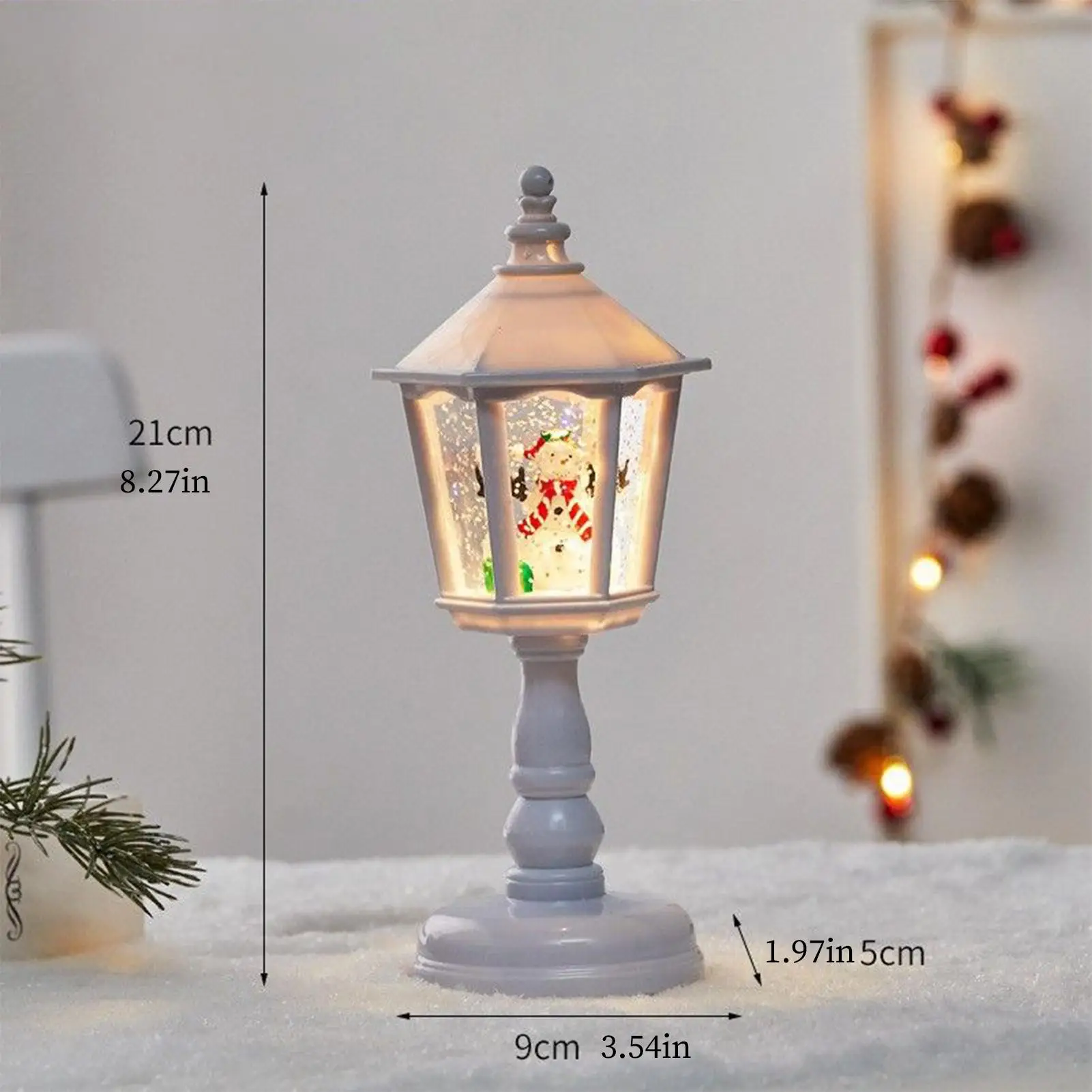 Świąteczne kule śnieżne z rekwizytami scenicznymi, sześciokątny stożek, świąteczna lampa LED w kształcie kuli śnieżnej, dekoracja brokatowa pod drzewko, do pokoju dziecięcego.