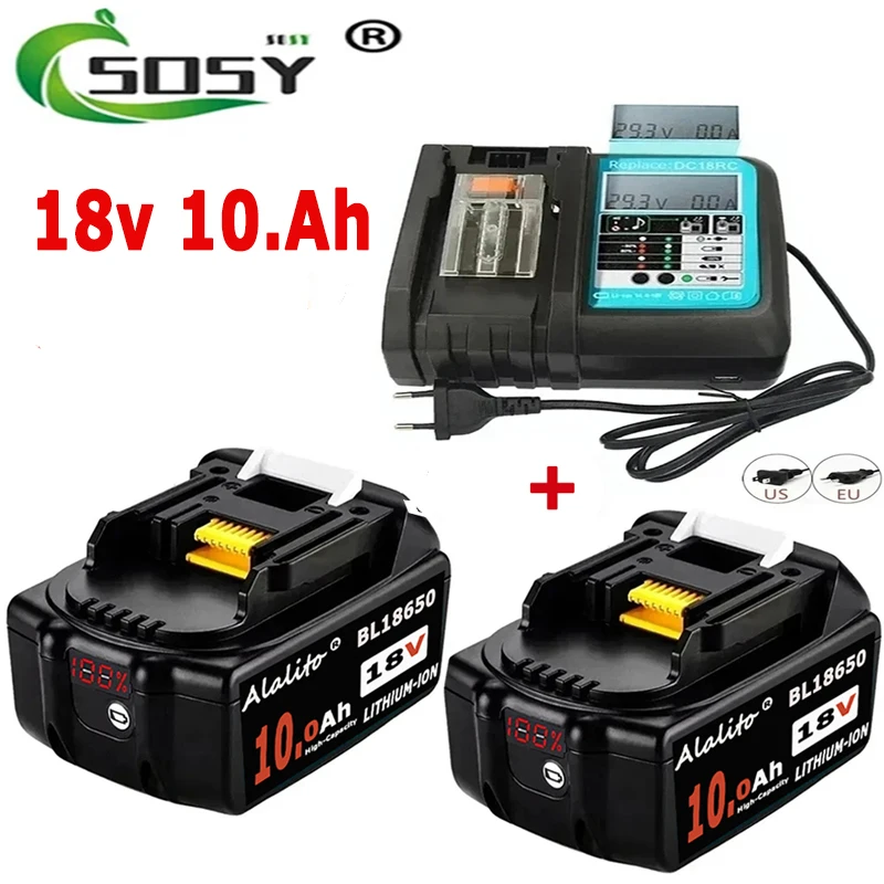 

BL1850 18V 10.0Ah Replacement Battery for Makita Power Tool 10000mah BL1840 BL1860 Battery with LED Power Display ﻿