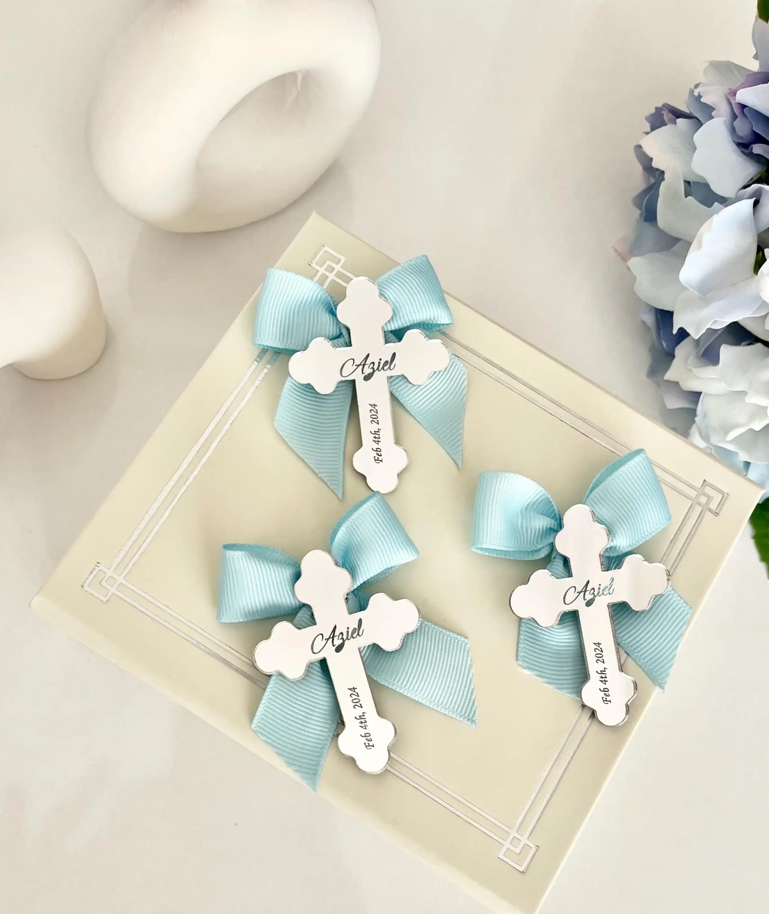 

5/10/25/30Pcs Personalized Baptism Favor Tag, Acrylic Mirror Gold Cross Tags, Thank You Tag, Baptism Tags for Favors, Mi Bautizo