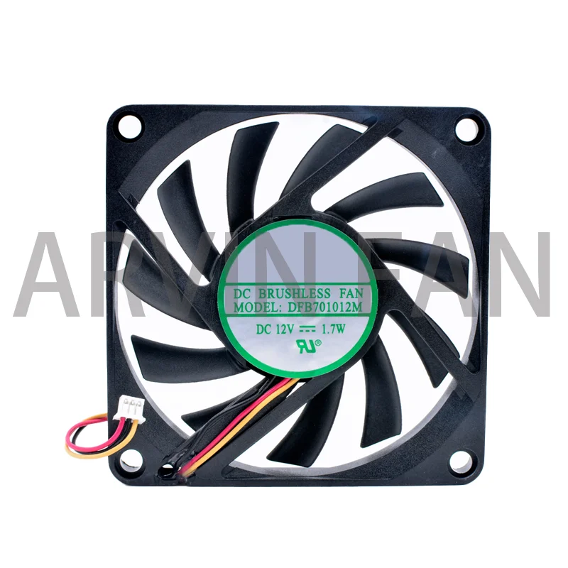 Ventilateur original DFB701012M, 7cm 70mm 70x70x10mm DC12V 1.7W 3 fils, double roulements à billes, ventilateur de refroidissement pour châssis, alimentation CPU