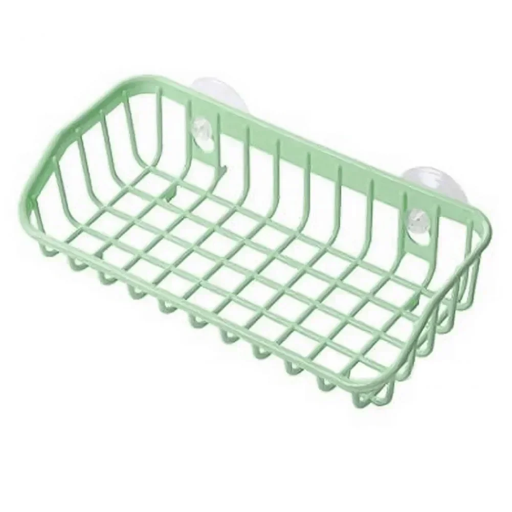 1 Pcs Sponge Holder Kitchen Organizer Dish Drainer Soap Rack Sink Tray Dishcloth Towel Rack Wall Mounted Storage Basket Shelf