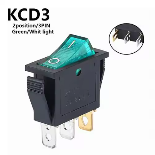 1PCS KCD3 Rocker Switch ON-OFF ON-OFF-ON 2 Position 3Pins Electrical equipment With Light Power Switch 16A 250V / 20A 125V AC - Image 18
