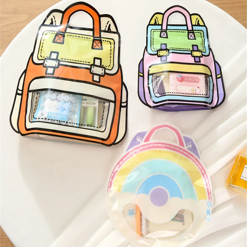 LBSISI Life 6pcs Children Plastic Bags For Candy Chocolate Cookie Nougat Biscuit Backpack Packing Gift Zipper Bags