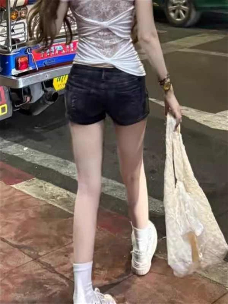 تنورة نسائية كورية عصرية 2000s من قماش الدنيم الجمالي تنورة صغيرة يابانية Abi Y2k مصممة Gyaru Kpop حجر الراين سايبر بانك Harajuku جديد