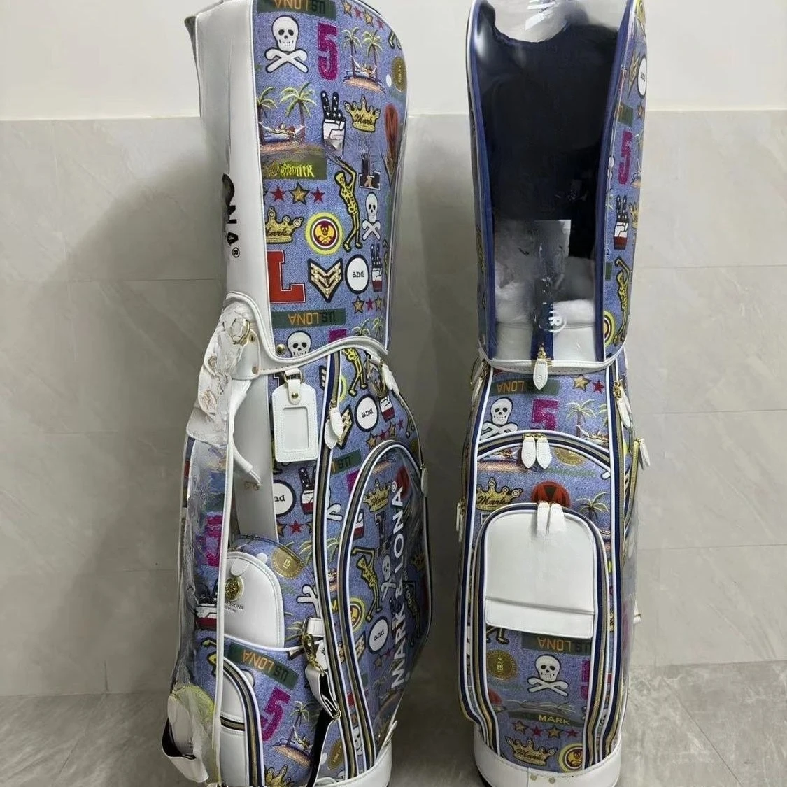 Golf bag ladies 23 autumn hand bag Internet celebrity skull coconut pattern large capacity bag