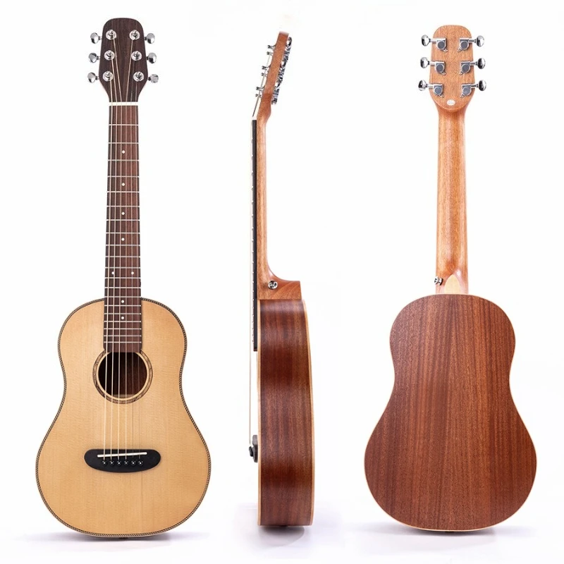 Mini Folk Guitar 30 Inch Portable Travel Guitars Spruce Wood Single Board Guitar Adults Beginner Children's Guitars Entry Level
