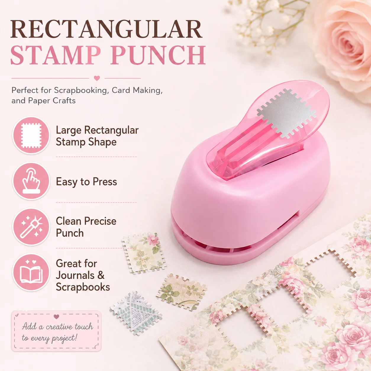 Simple And Portable Stamp Embosser, Lever-style Manual Punch For Easy Use, For Decorating Diaries And Scrapbooks, School Supplie view 3