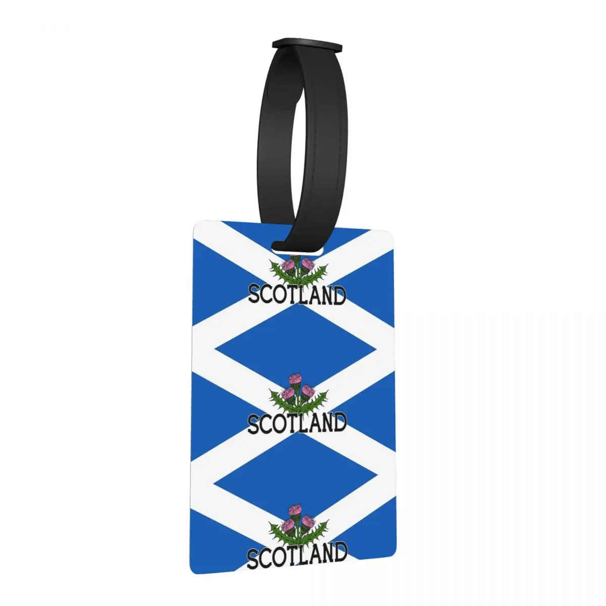 

Scotland Saltire Flag - Scottish St Andrews Cross And Thistle Luggage Tags Baggage Boarding Tag Label Holder ID Name Address