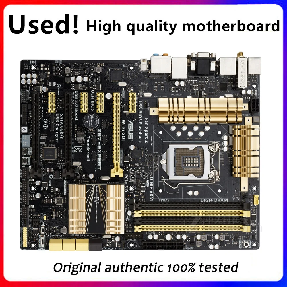 

For Asus Z87-EXPERT Desktop Motherboard Z87 Z87M LGA 1150 For Core i7 i5 i3 DDR3 SATA3 USB3.0 Original Used Mainboard