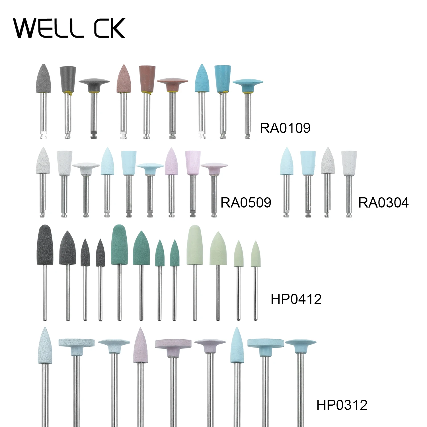 1 коробка HP/RA зубная композитная смола/силиконовые наборы для полировки RA0109 RA0509 RA0304 HP0312 HP0412 для низкоскоростных полировальных инструментов