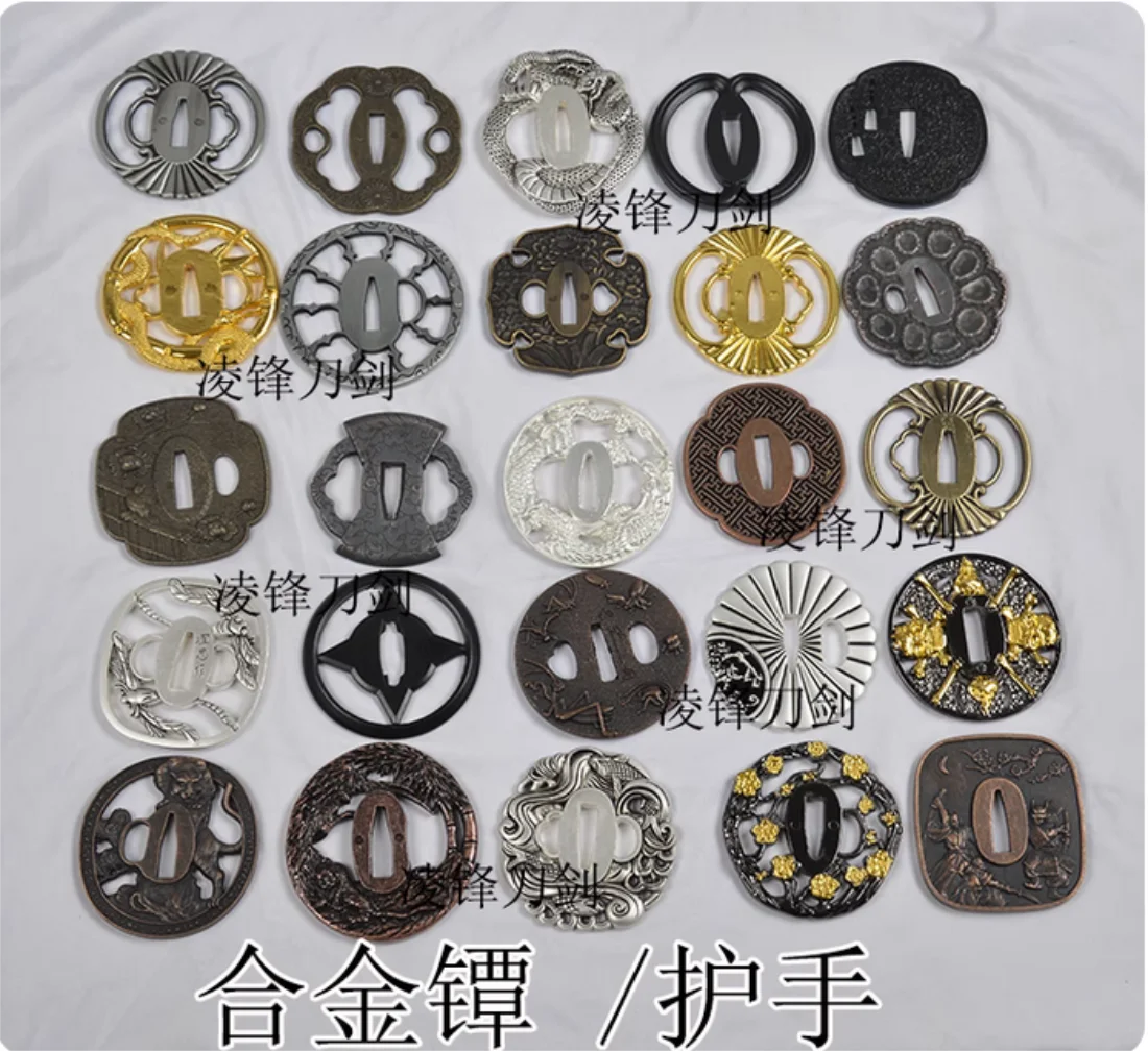 Accesorios de montaje de espada Tsuba Katana Tachi Wakizashi de aleación de Zinc y cobre Vintage