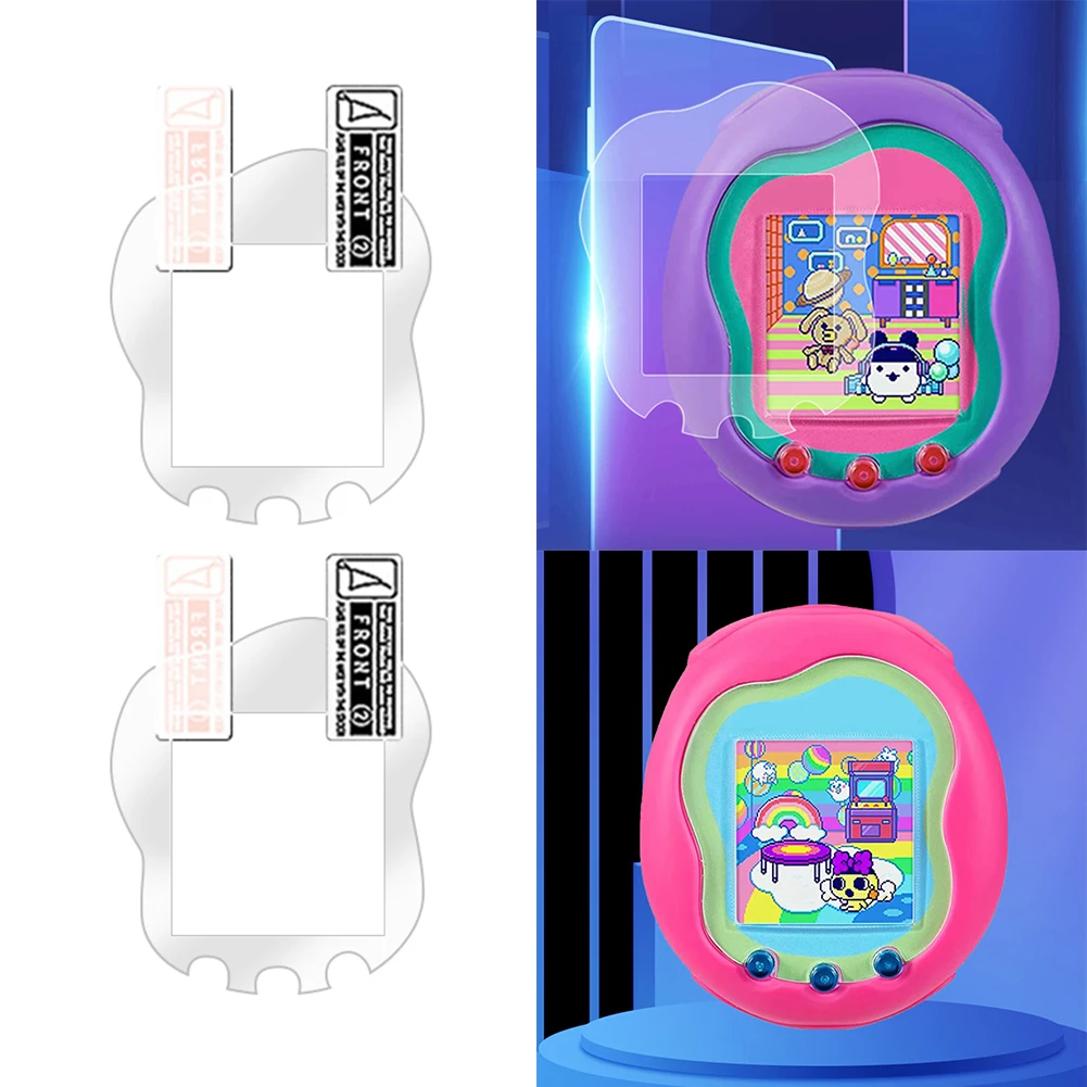 2 Pcs Screen Film Guard Anti-Scratch PET/TPU Screen Protective Film Anti Fingerprint for Tamagotchi Uni Band Pet Accessories