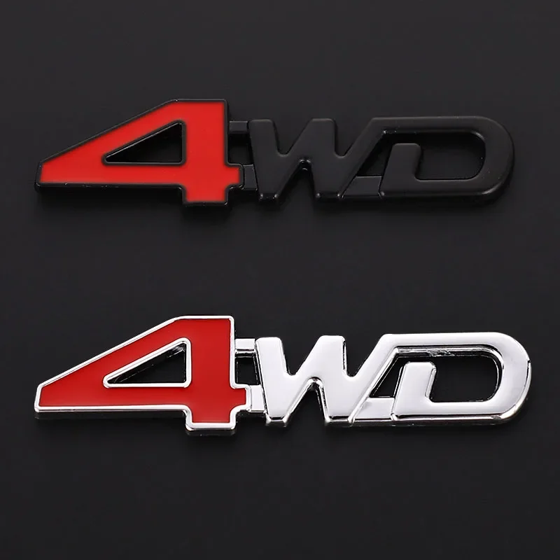 1Pcs Car 3D Metal Stickers 4WD 4X4 Decals For Renault Megane 2 Captur Mitsubishi ASX Suzuki Vitara Jeep Wrangler Peugeot 307 308 view 3