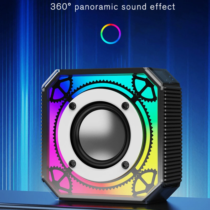 

Bluetooth Speaker Color Light with TF Card Outdoor Portable Subwoofer Wireless Multi-function Desktop Mini Mecha Boombox 휴대용스피커