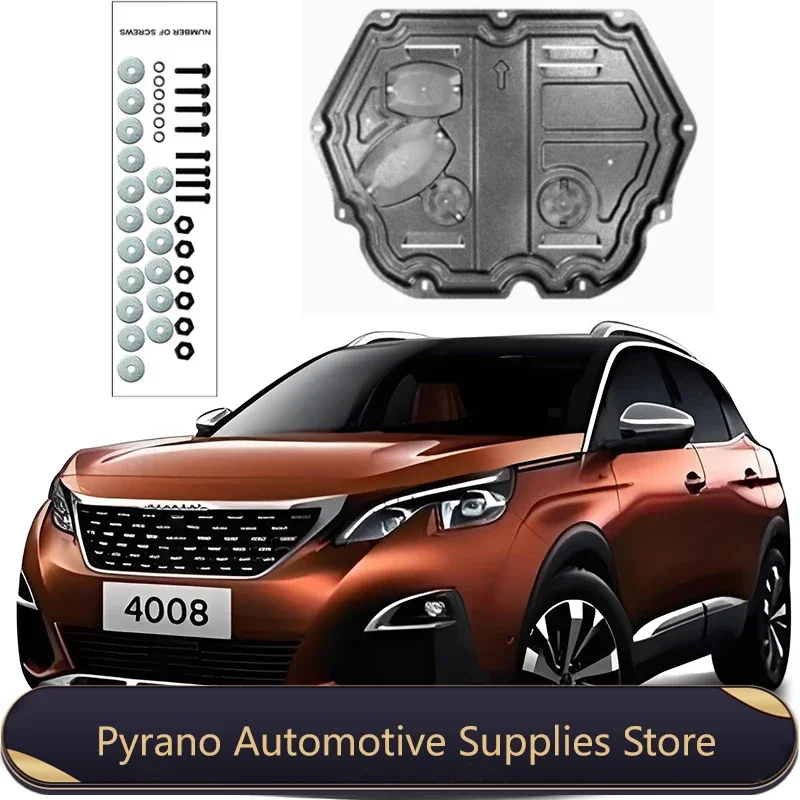 

Under Engine Guard Splash Shield Mud Fender Cover Plate Fender Mudguard Protector For Peugeot 4008 2017-2023 1.6T 1.8T Car Black