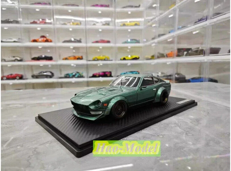 IG 1/18 สําหรับNissan Fairlady ZS30 STARเรซิ่นรุ่นรถDiecastของเล่นของขวัญวันเกิดงานอดิเรกจอแสดงผลคอลเลกชันเครื่องประดับสีเขียว/สีฟ้า