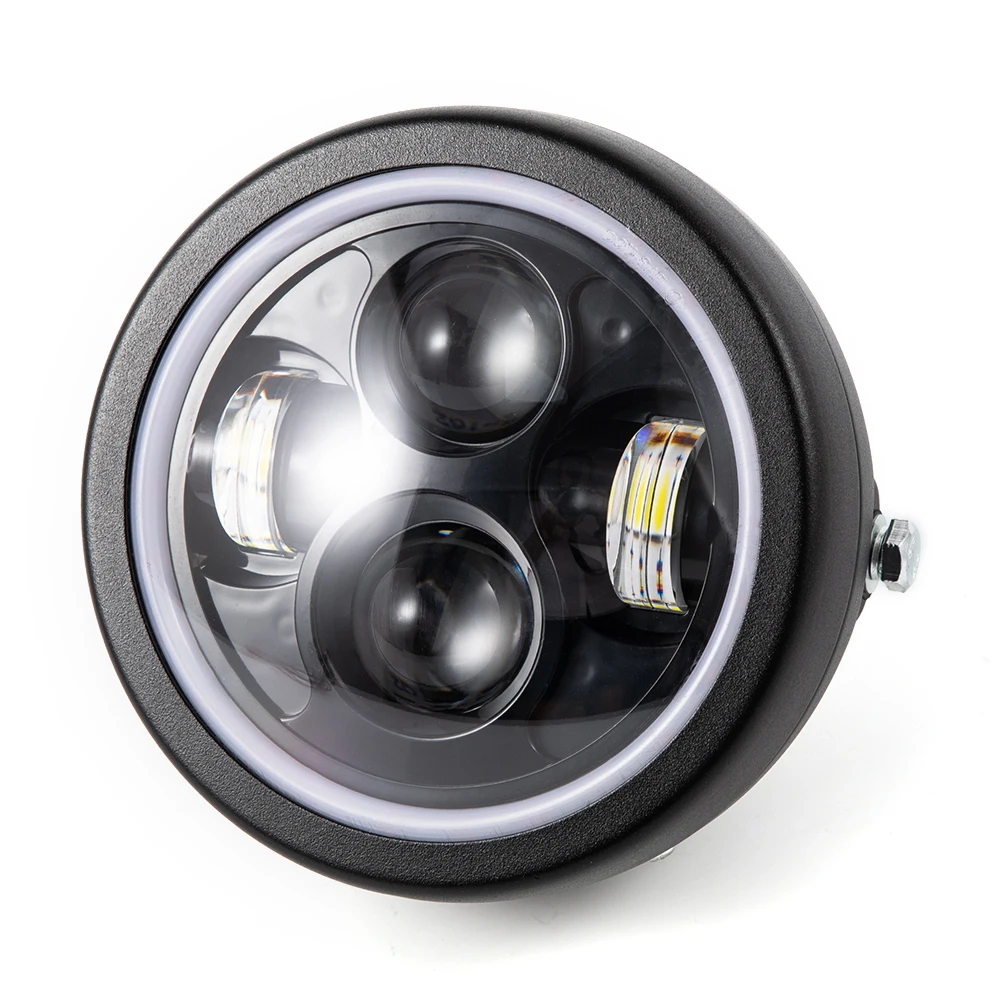 6.5 inch LED Motorcycle Headlight HeadLamp Halo DRL Universal For Honda Steed GN125 keeway k Super light 125 Suzuki Intruder 800