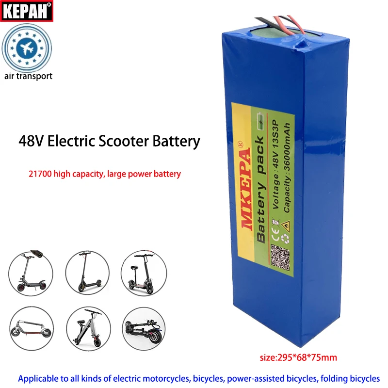 48V 13S3P 36Ah 21700 electric scooter folding takeaway car electric motorcycle lithium ion battery, with BMS，high power