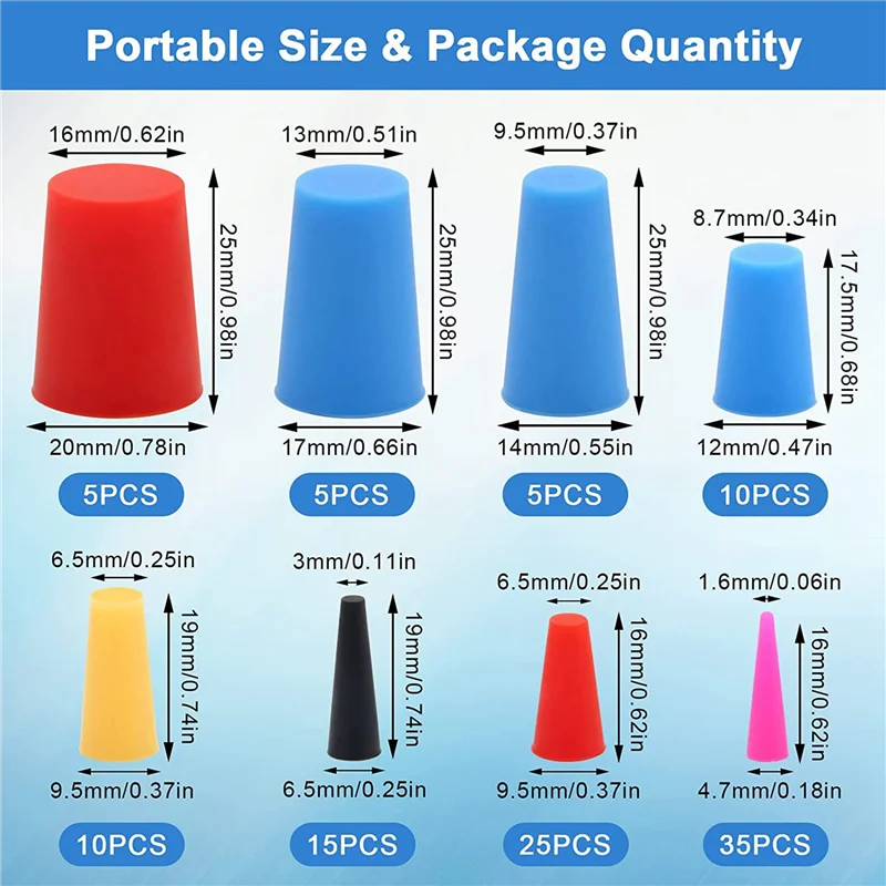 A003 330 個シリコーンゴムテーパープラグ、穴プラグ用高温耐性ゴムストッパー、スプレー、スプレー、