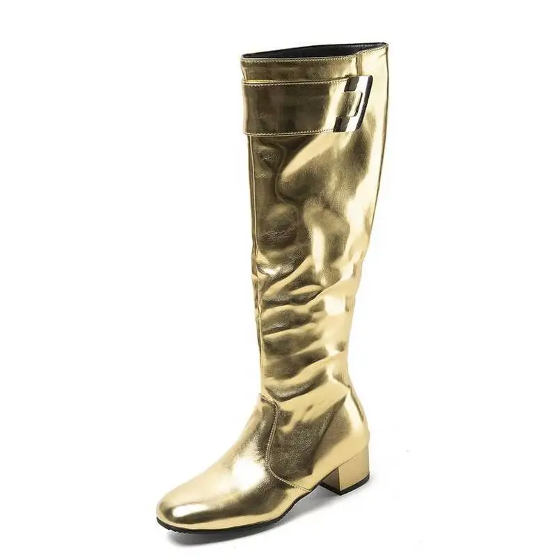 Big size  womens fashion boots  High quality autumn and winter women's shoes Square toes Fashion trend simple and elegant