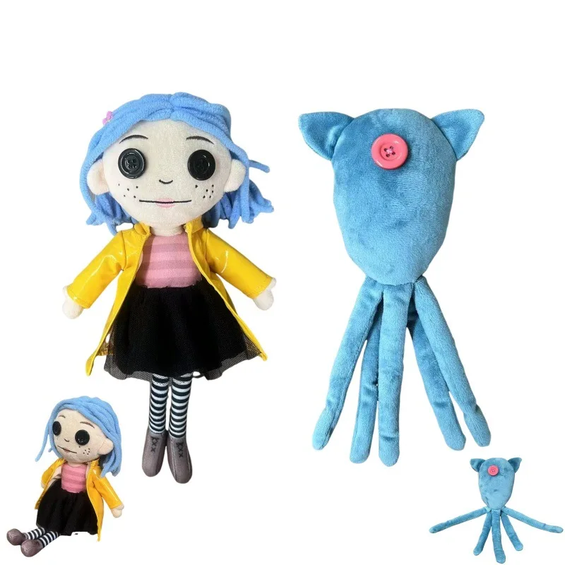 Coraline Squid Plush,Coraline Plush Octopus with a Button Eye,Stuffed Animal Plush for Room Decor