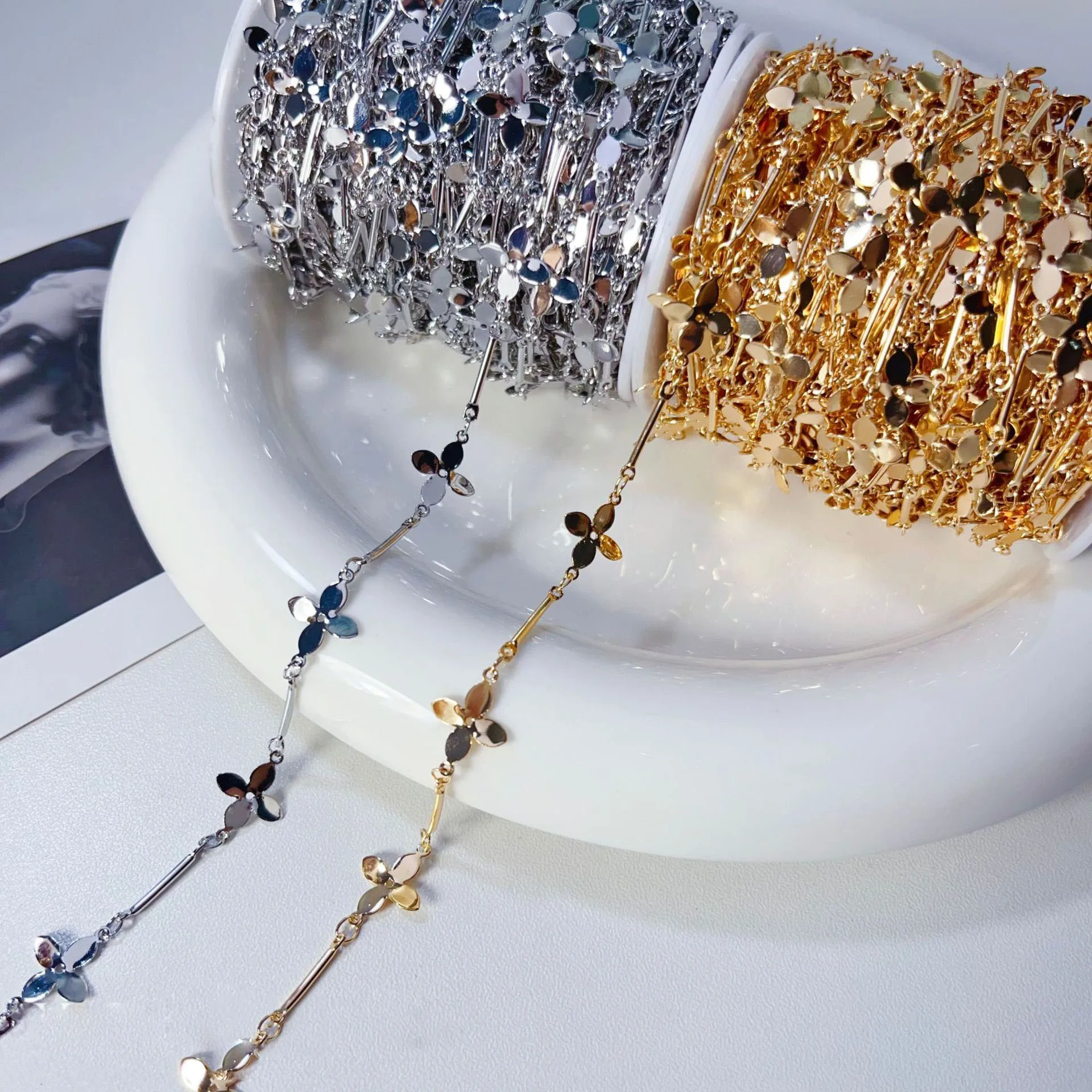 Модный 1M2M разнообразный стиль, комбинированная медная цепочка, винтажное колье, браслет, ожерелье, ювелирные изделия, аксессуары для самостоятельного изготовления, оптовая продажа