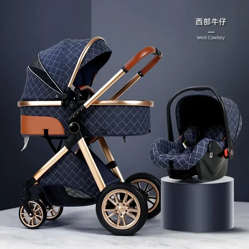 

High-view Baby Stroller Lightweight Can Be Used for Sitting and Lying Down Foldable Shock-absorbing Two-way Newborn Baby Carrier