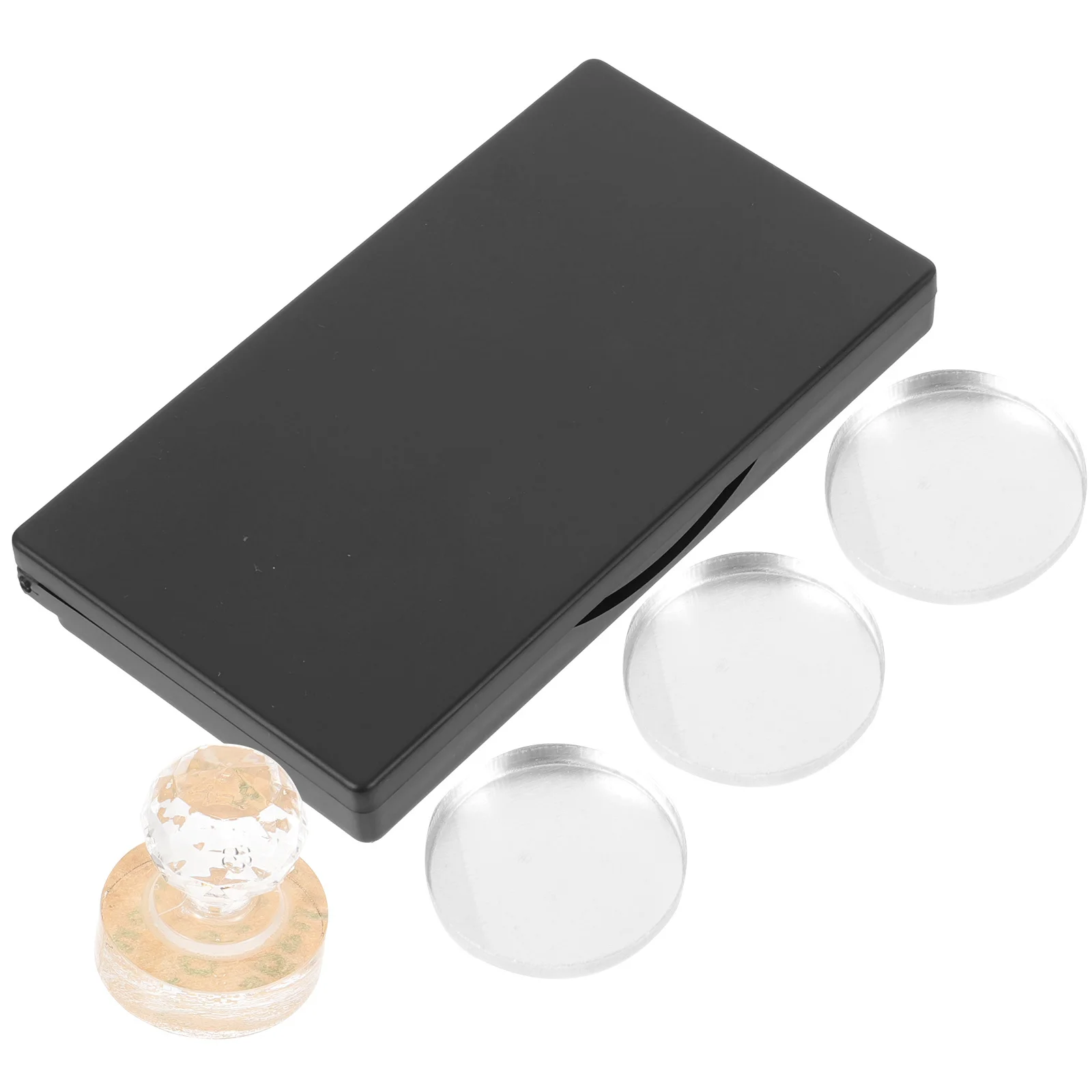 1세트 빈 아이섀도 팔레트 휴대용 메이크업 케이스 내구성 있는 거울 DIY 블러셔 립밤 화장품 홀더 트레이 아이섀도 팔레트